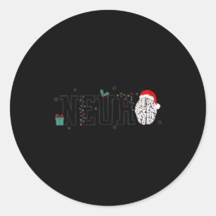 Adesivo Redondo Natal Neuro Neurologia Feriado Neurociência Nur