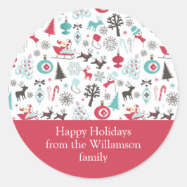 Adesivo Redondo Natal Nórdico Muted