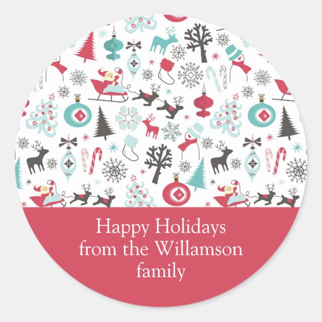 Adesivo Redondo Natal Nórdico Muted (Frente)