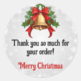 Adesivo Redondo Natal Obrigado Cliente