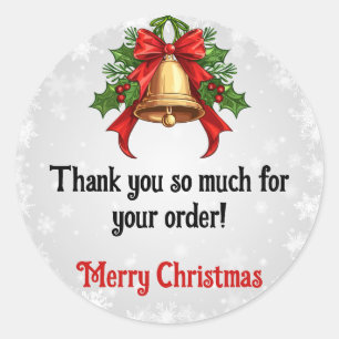 Adesivo Redondo Natal Obrigado Cliente