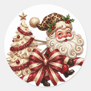 Adesivo Redondo Natal Papai Noel
