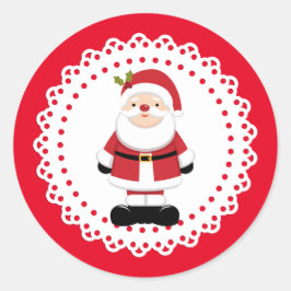 Adesivo Redondo Natal Papai Noel