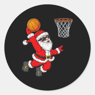 Adesivo Redondo Natal Papai Noel Dunking A Skett Boys Kids X