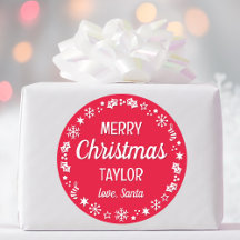 Natal Papai Noel Nome Personalizado Vermelho