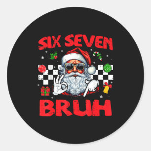 Adesivo Redondo Natal Papai Noel Seis Sete Bruh 67 Meme 6 7 Mascul