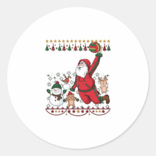 Adesivo Redondo Natal Papai Noel Volei Boneco de Neve Rena