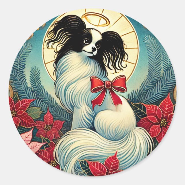 Adesivo Redondo Natal Papillon (Frente)