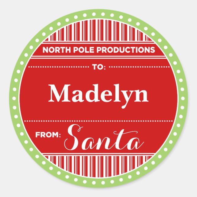 Adesivo Redondo Natal para a produção do Polo Norte (Frente)