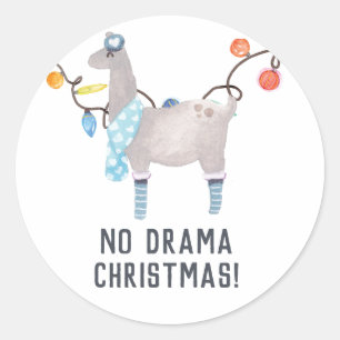 Adesivo Redondo Natal para Llama