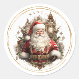 Adesivo Redondo Natal para Papais noeis do Velho Mundo