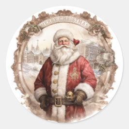Adesivo Redondo Natal para Papais noeis do Velho Mundo