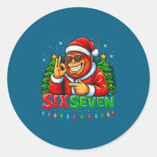 Adesivo Redondo Natal Pé Grande Natal Sasquatch 67 Meme Divertido