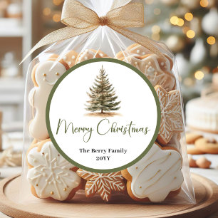 Adesivo Redondo Natal Personalizado Atemporal Neutro Família 