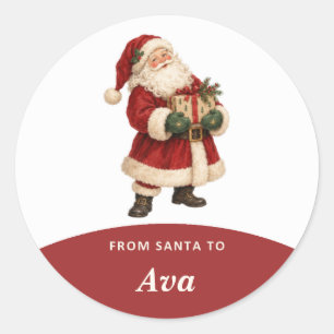 Adesivo Redondo Natal Personalizado De Papai Noel
