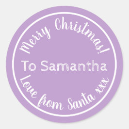 Adesivo Redondo Natal personalizado de Papais noeis Purple Lilac