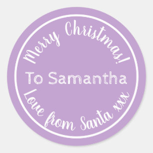 Adesivo Redondo Natal personalizado de Papais noeis Purple Lilac