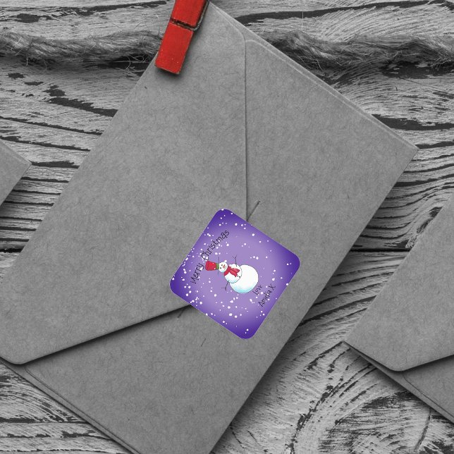 Adesivo Redondo Natal personalizado do boneco de neve (Criador carregado)