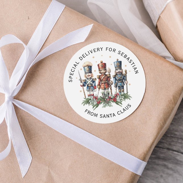 Adesivo Redondo Natal Personalizado para Crianças Nozes (Criador carregado)