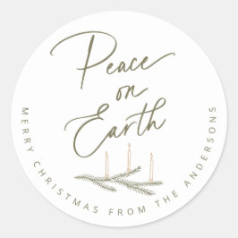 Adesivo Redondo Natal Personalizado Paz na Terra