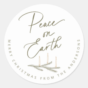 Adesivo Redondo Natal Personalizado Paz na Terra