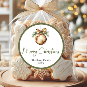 Adesivo Redondo Natal Personalizado Tom Terra Moderno 