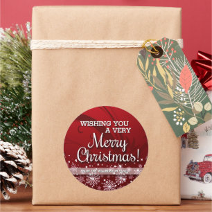 Adesivo Redondo Natal Personalizado (vermelho)