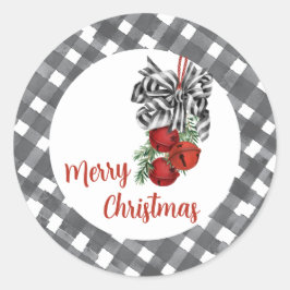 Adesivo Redondo Natal Preto e Branco