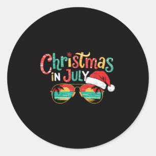 Adesivo Redondo Natal Pulverizado Em Julho Xmas Beach Vacati