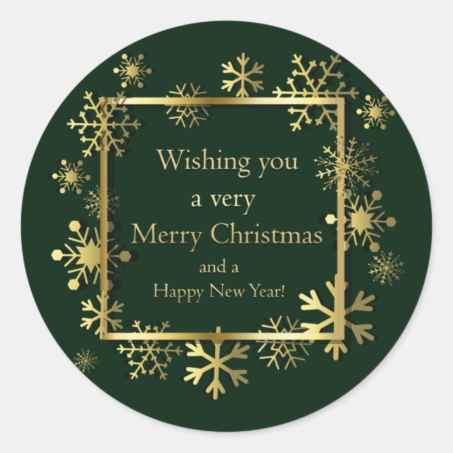 Adesivo Redondo Natal - Quadro em Floco de Neve com Grn de Arte do (Frente)