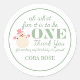 Adesivo Redondo Natal Que Divertido Primeiro Aniversário