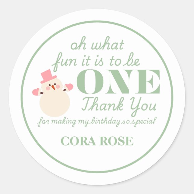 Adesivo Redondo Natal Que Divertido Primeiro Aniversário (Frente)