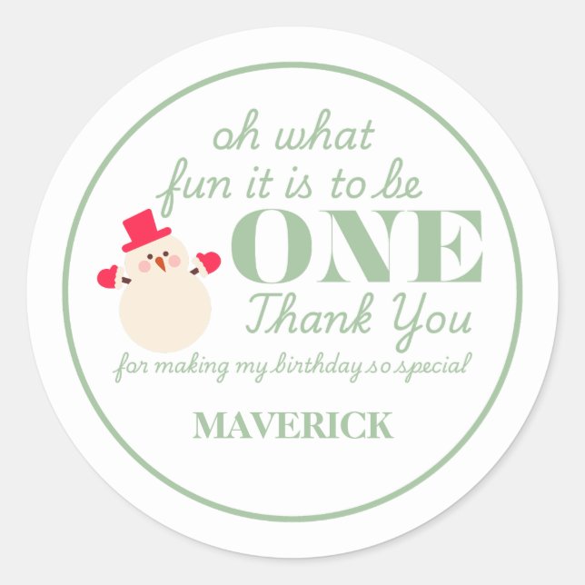 Adesivo Redondo Natal Que Divertido Primeiro Aniversário (Frente)