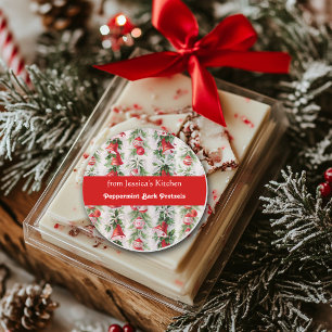 Adesivo Redondo Natal retrô, Da cozinha de, Personalizado