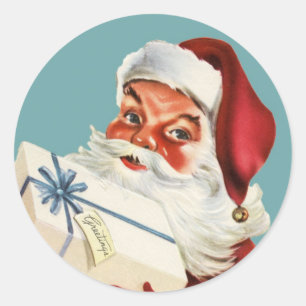 Adesivo Redondo Natal retrô vintage clássico Natal