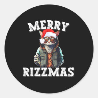 Adesivo Redondo Natal Rizzler Cat W Rizz Meme Rizzler Com
