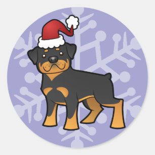 Adesivo Redondo Natal Rottweiler