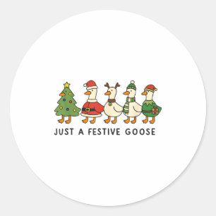 Adesivo Redondo Natal Roupa de dormir engraçada de ganso bobo de N