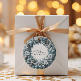 Adesivo Redondo Natal Russo Cozy Azul