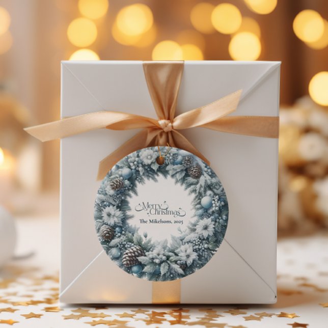 Adesivo Redondo Natal Russo Cozy Azul (Criador carregado)