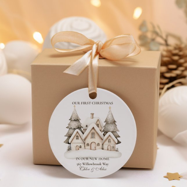 Adesivo Redondo Natal Rústico Neutro (Criador carregado)