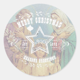 Adesivo Redondo NATAL Sagrada Família - Sticker