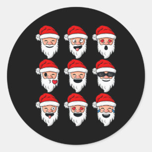 Adesivo Redondo Natal Santa Claus Diverte Rapazes Meninas Crianças