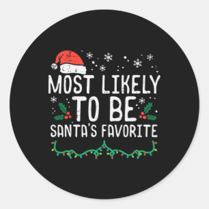 Adesivo Redondo Natal Santas Favoritas Família Xmas Matriz Kids M