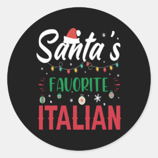 Adesivo Redondo Natal Santas Favoritas Presente de Férias Italiana