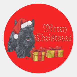 Adesivo Redondo Natal Scottie Divertido