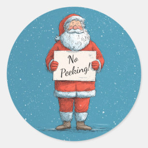 Adesivo Redondo Natal Sem Espiar o Papai Noel
