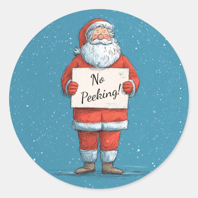 Adesivo Redondo Natal Sem Espiar o Presente (Frente)