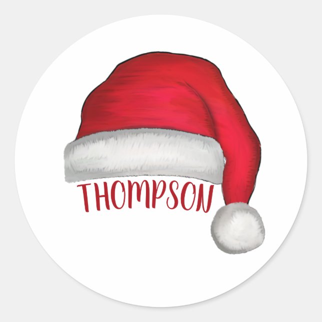 Adesivo Redondo Natal Simples e Bonito Papai Noel (Frente)