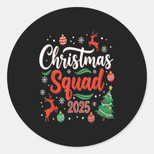 Adesivo Redondo Natal Squad 2025 Matching Holiday Family Xmas